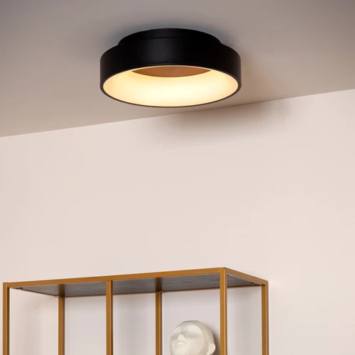 Lucide MIRAGE - Lámpara de techo - Ø 38 cm - LED Regul. - 1x22W 2700K - Negro - ambiente 1